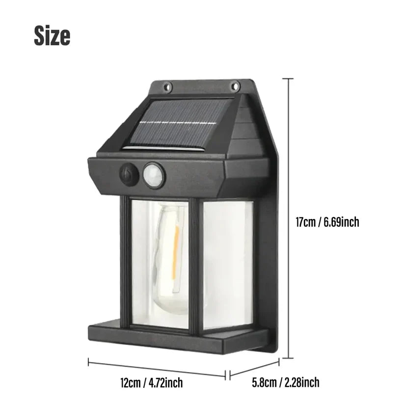 Outdoor Solar Tungsten Wall Light with Motion Sensor IP65 Waterproof LED Safety Light